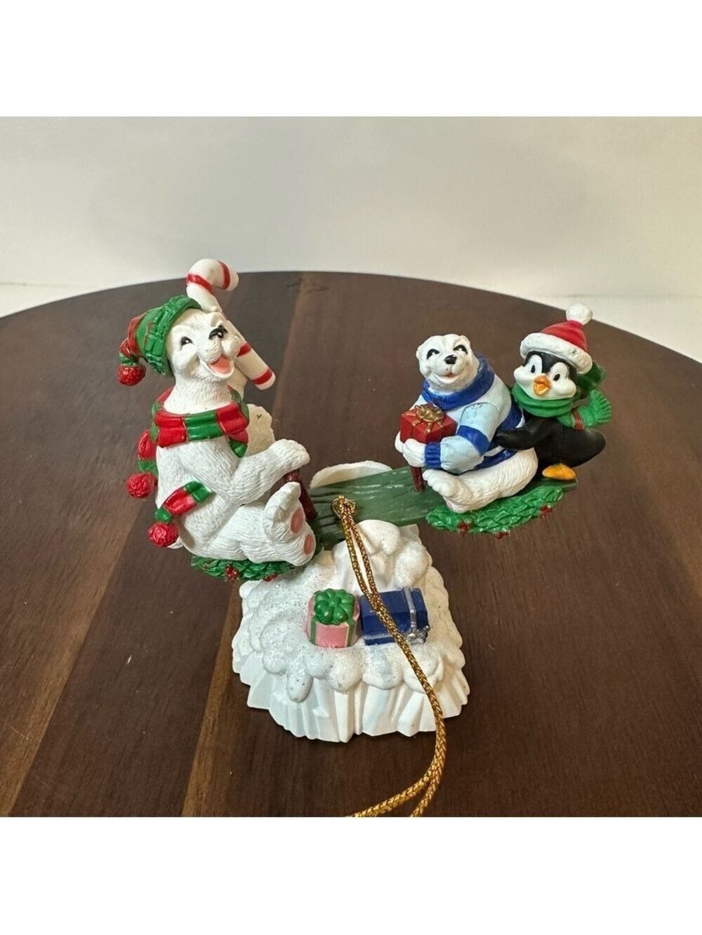 Kirkland Polar Bears & Penguin Teeter Totter Christmas Ornament